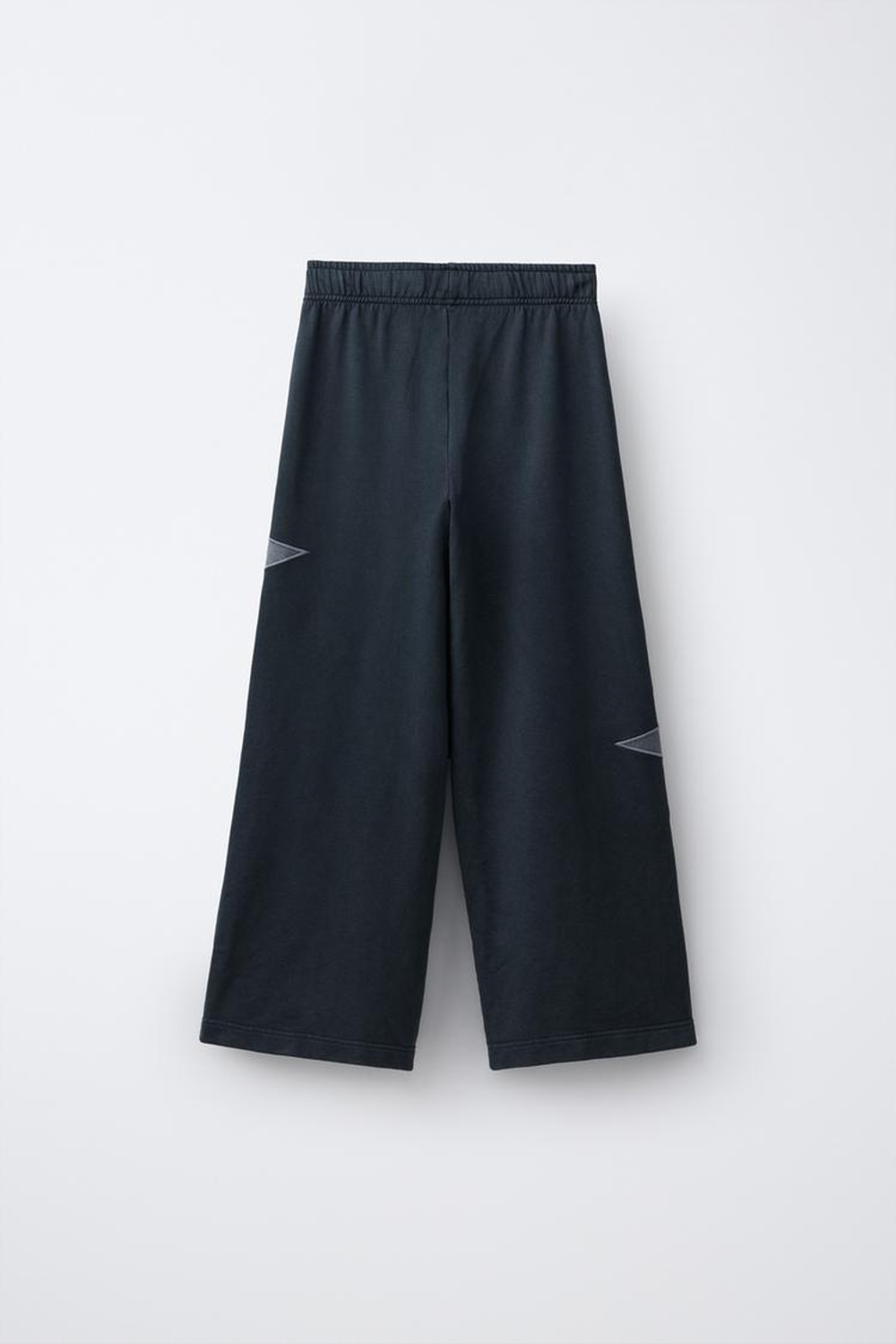 ZARA БРЮКИ ИЗ МЯГКОЙ ТКАНИ WIDE LEG С ЭФФЕКТОМ ПОТЕРТОСТИ И ЗВЕЗДАМИ, АНТРАЦИТОВО-СЕРЫЙ