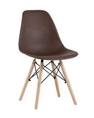 Eames Style DSW коричневый пластик, стальной каркас, натуральный массив бука