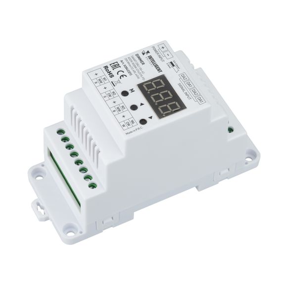 INTELLIGENT ARLIGHT Диммер SMART-DALI-104-62-ADDR-RGBW-DT6/DT8-PD-DIN White (12-48V, 4x5А) (IARL, IP20 Пластик, 5 лет) 028422(1)