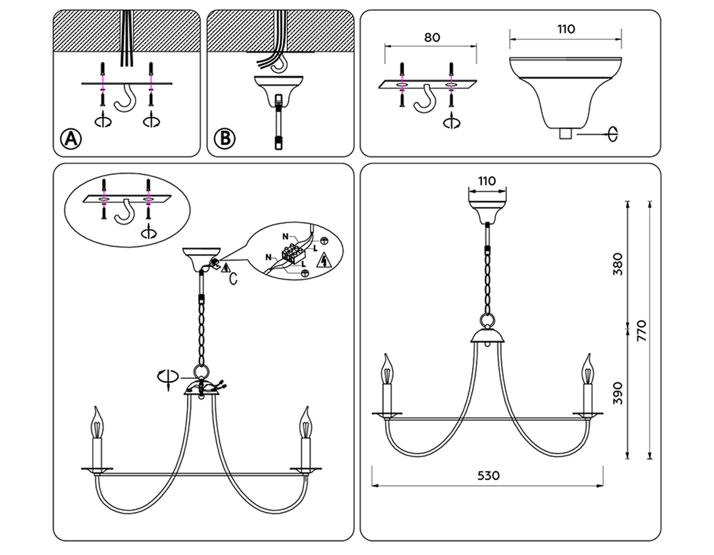 Ambrella Подвесная люстра со сменной лампой Modern TR9615