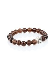 Браслет из натурального раухтопаза с шармом Кошка - Защита и благополучие