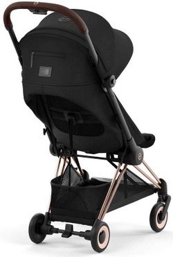 Коляска Cybex Coya Rosegold Frame Cloud G i-Size Fog Grey 2 в 1 Sepia Black с дождевиком и бампером