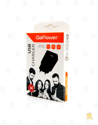 Сетевое З/У GoPower GP1U 1USB 2.4A 12W черный