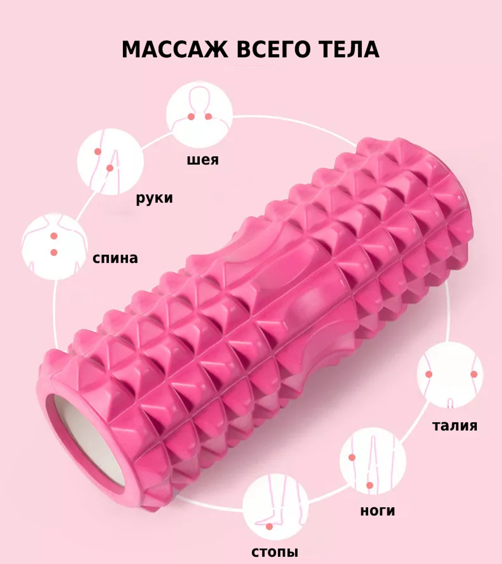 Ролик массажный для йоги MARK19 Yoga Semicircle 33x14 см голубой