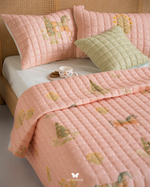 Комплект стеганного покрывала и 3 наволочек Soufiyan Rose Gold Hermodr 130220322 Иран