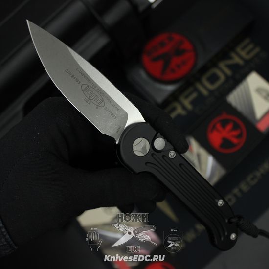 Автоматический нож Microtech MT_135-10AP LUDT, алюм.чёрная рук-ть, клинок M390, апокалиптик