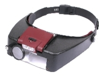 Лупа налобная с подсветкой 4 сменных стекла (2LED) MG 81007-A Magnifier