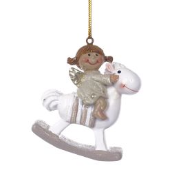 GAEM Фигурка декоративная подвесная "Ангел/Дед Мороз", L5,5 W2 H6 см, 4в.