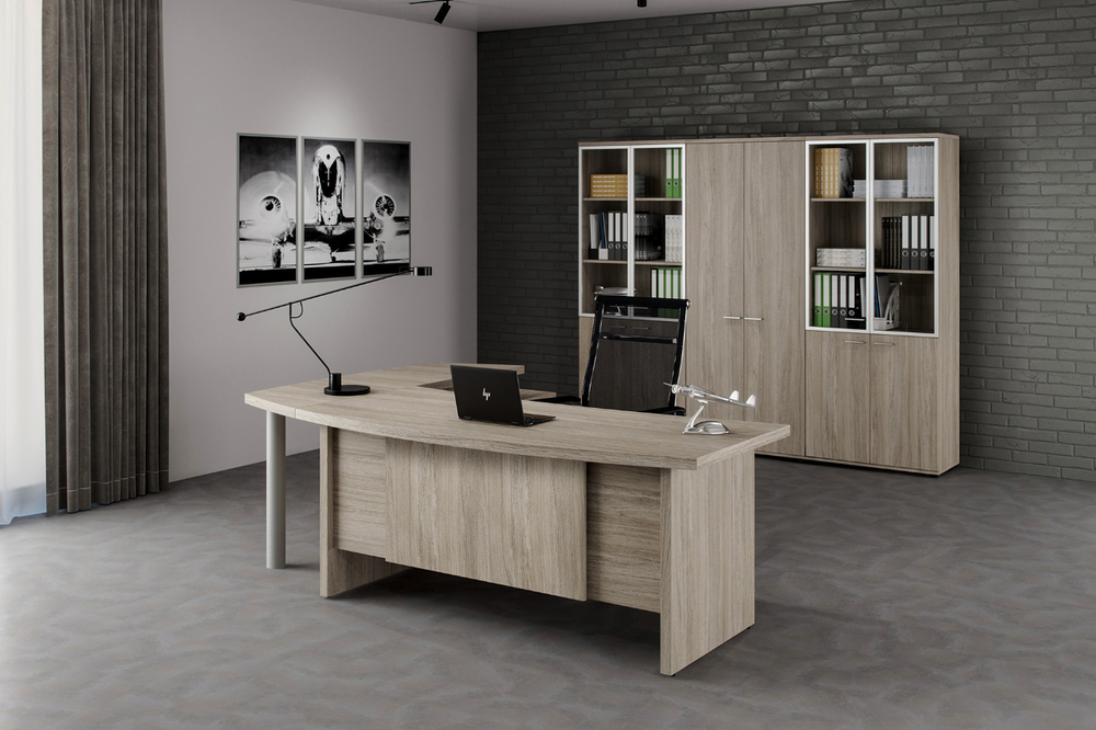 Шкаф высокий узкий со стеклом WING