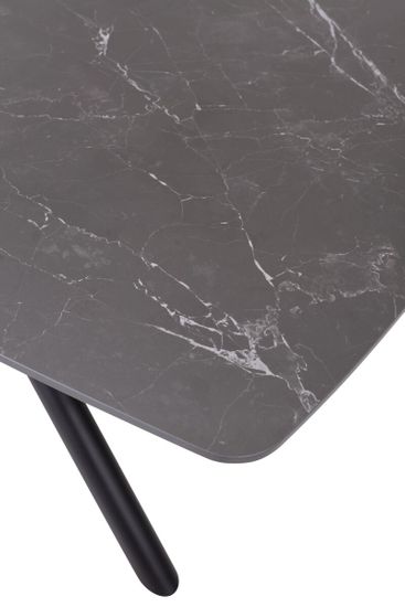 Стол RIVOLI 140 MATT BLACK MARBLE SOLID CERAMIC / BLACK