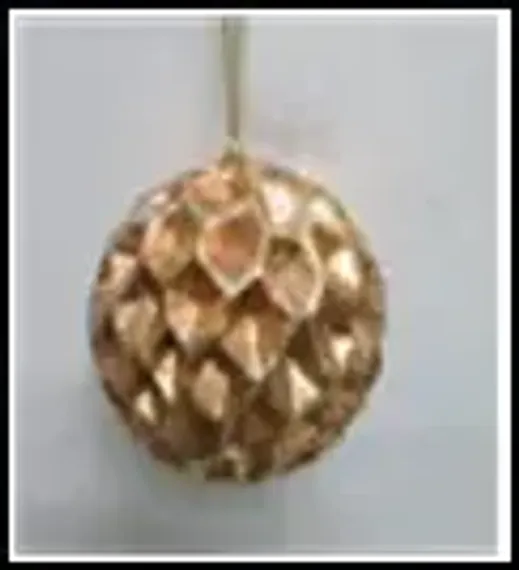 Винтажный шар Сокровища Посейдона - Губка 13 см., розовое золото, 1 шт., Christmas DeLuxe (89086)