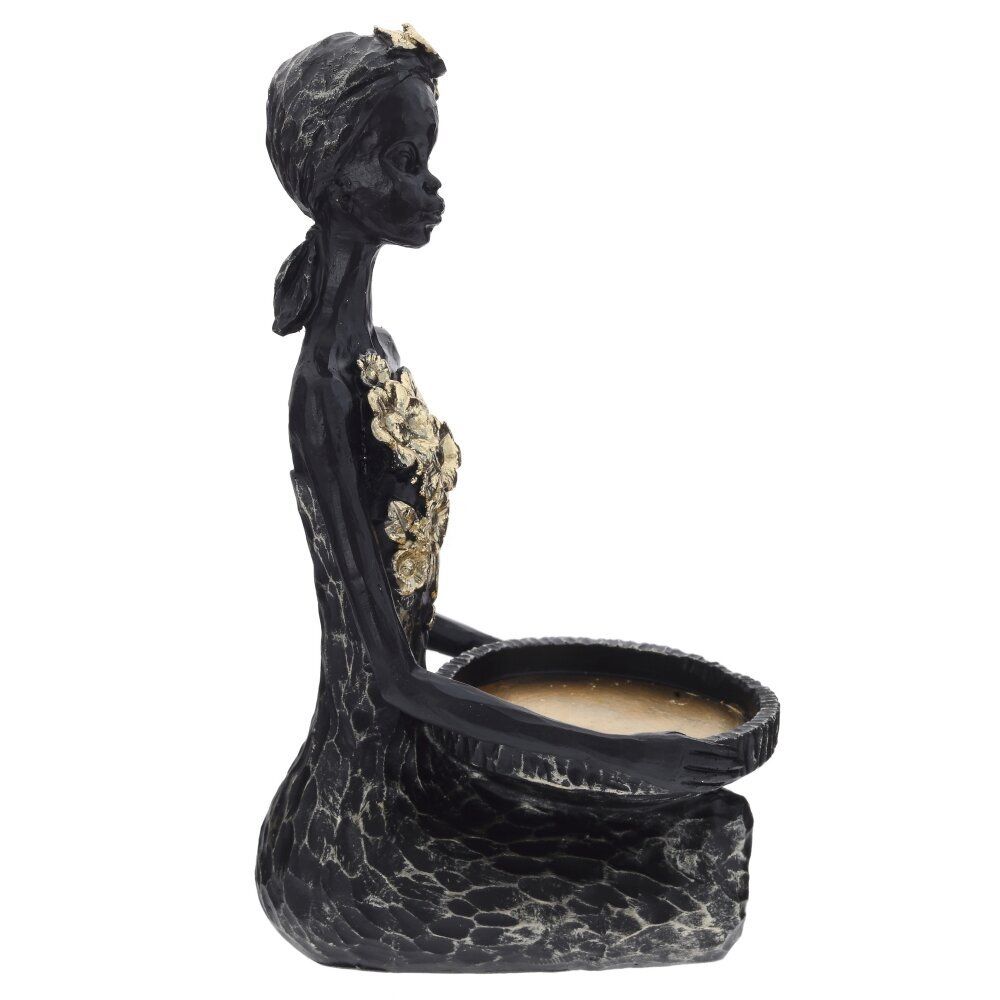 GAEM Фигурка декоративная "Африканка" с подставкой д/мелочей, L13 W13,5 H34 см