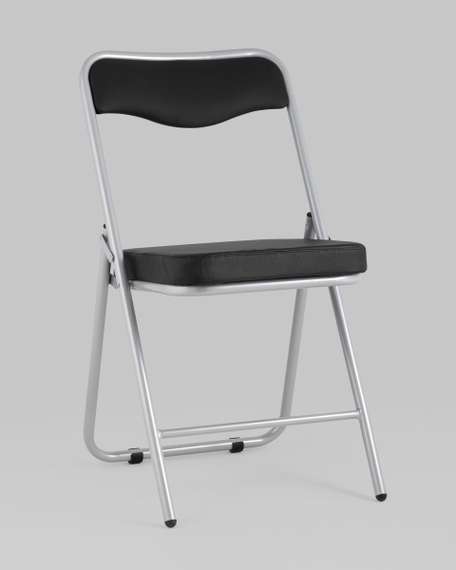 складной Джонни экокожа черный каркас металлик