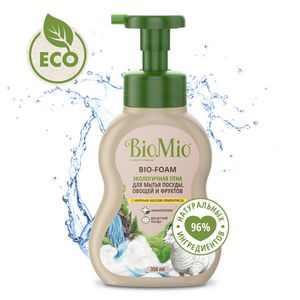 Пена для мытья посуды экологичная "BIO-FOAM", с эфирным маслом лемонграсса BioMio, 350 мл