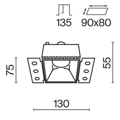 Встраиваемый светильник Пай / Share 1*GU10 10 Вт Technical dl051-01-gu10-sq-w