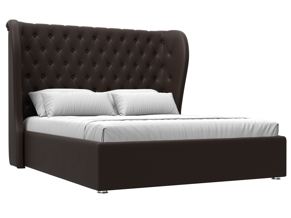 Кровать интерьерная Далия 160, Коричневый, Экокожа, 28666