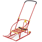 Санки "Nikki 2 " складная спинка, ручка, цвет алый