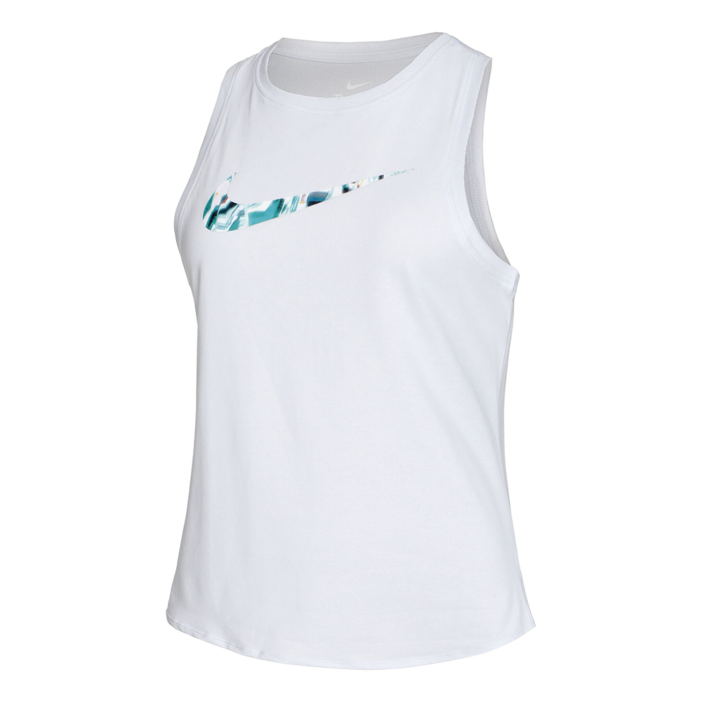Женская теннисная майка Nike Dri-Fit Pro All Over Print Tank Top Women - Lightgrey, Turquoise