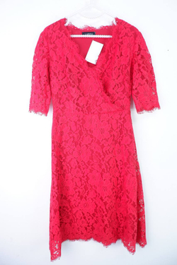 Платье LARINA ярко-красное из кружева, для праздничного выхода, на 42-44 размер