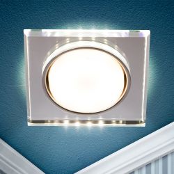 Встраиваемый светильник со светодиодной подсветкой ЭРА DK LD50 MR GX53 зеркальный