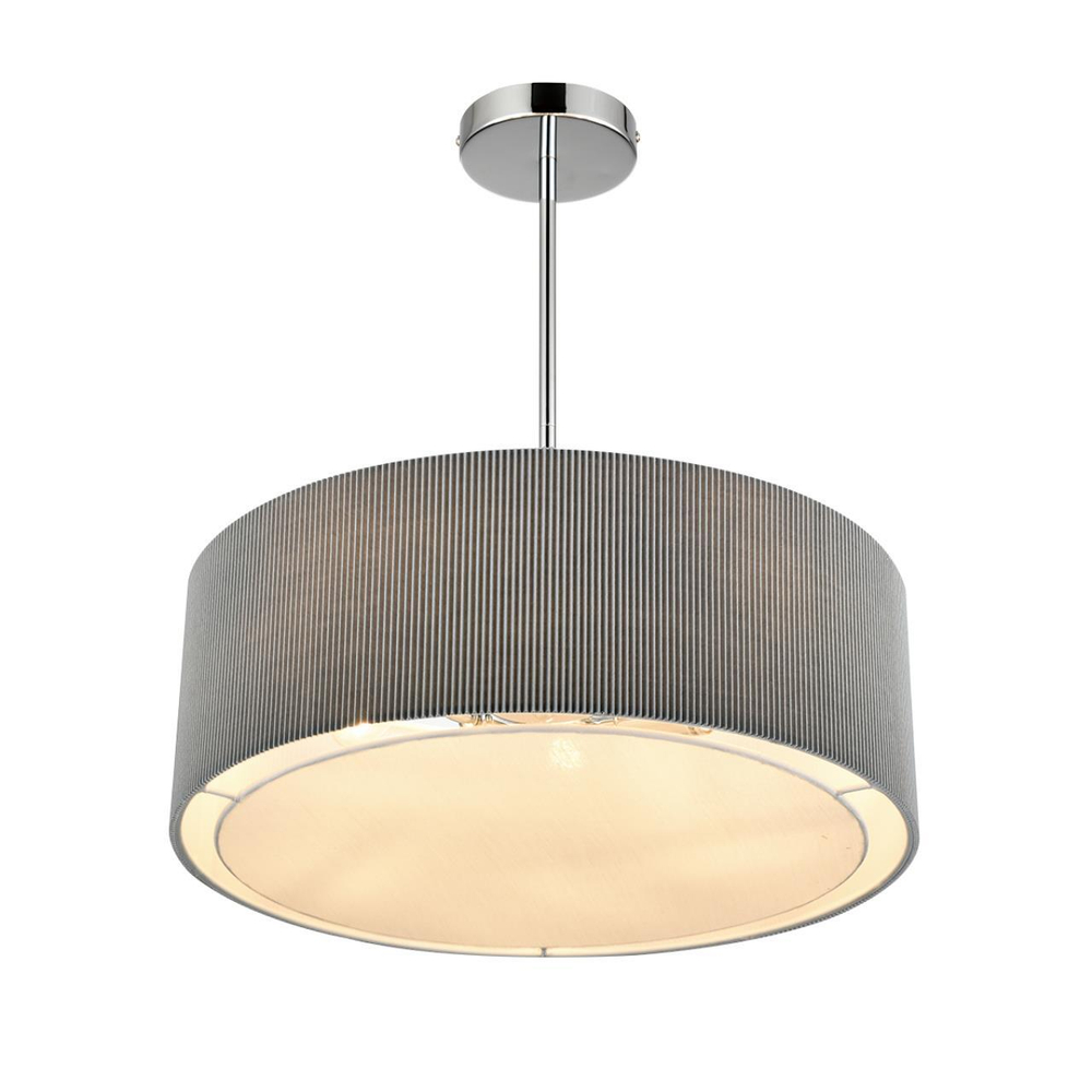 8111/5 MODERNI LN25 138  хром/серый, металл/текстиль Люстра подвесная E14 5*40W 220V ZIGRISA