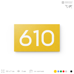 Номер на дверь 610, табличка на дверь для офиса, квартиры, кабинета, аудитории, склада, желтая 120х70 мм, Айдентика Технолоджи