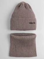 Шапка детская осенняя со снудом серая