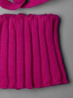 Шапка зимняя детская с помпоном на завязках и снуд