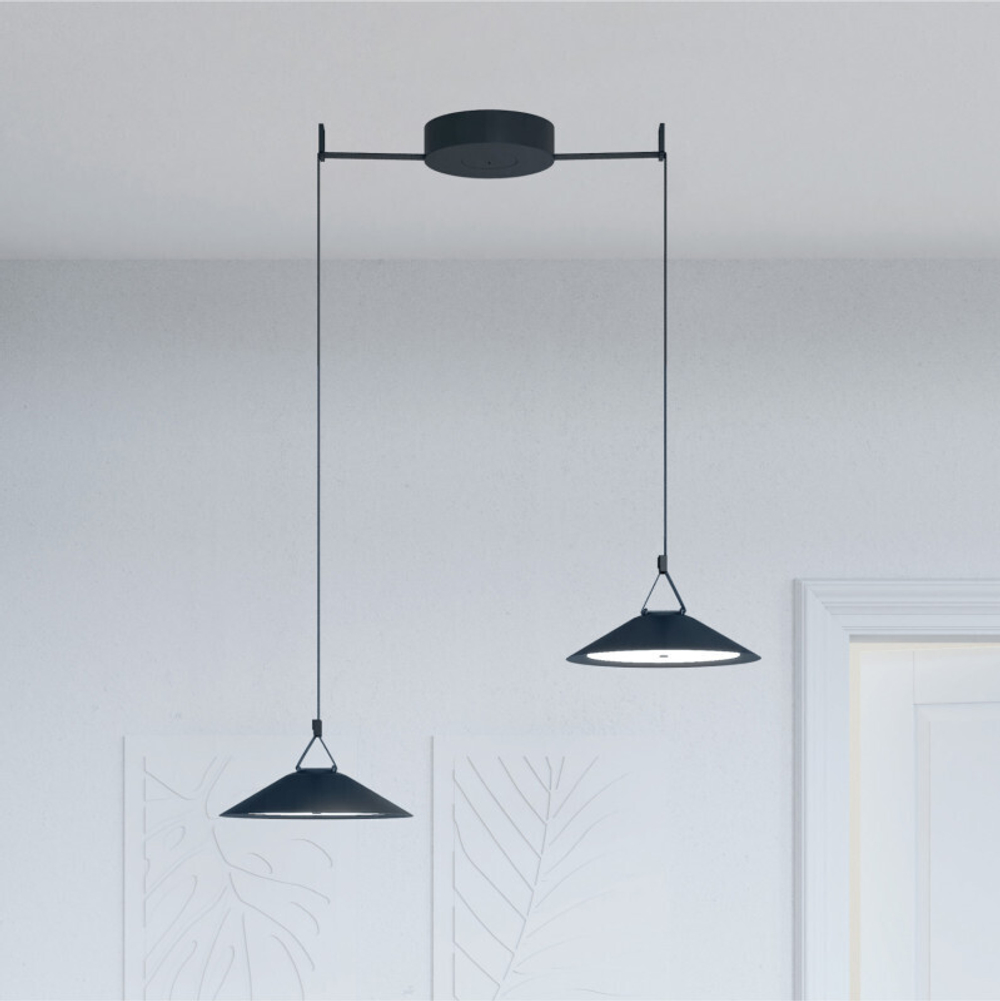 DK5565-BK Cветильник для трека-ремня Belty, серия Flow, со светодиодом, D300*H71мм, 48V DC, 20W, RA90, 120°, 3000K, IP20, черный, алюминий