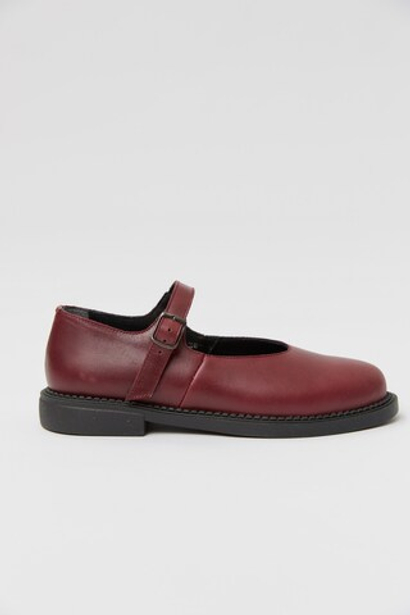 Туфли Мэри Джейн бордового цвета