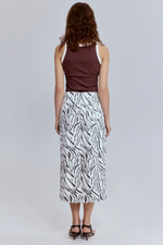 Юбка из легкого денима с анималистичным принтом зебра