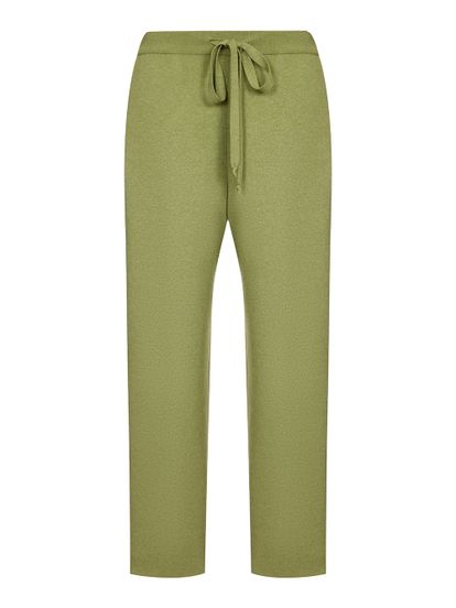 Женские брюки светло-зеленого цвета из вискозы - фото 1