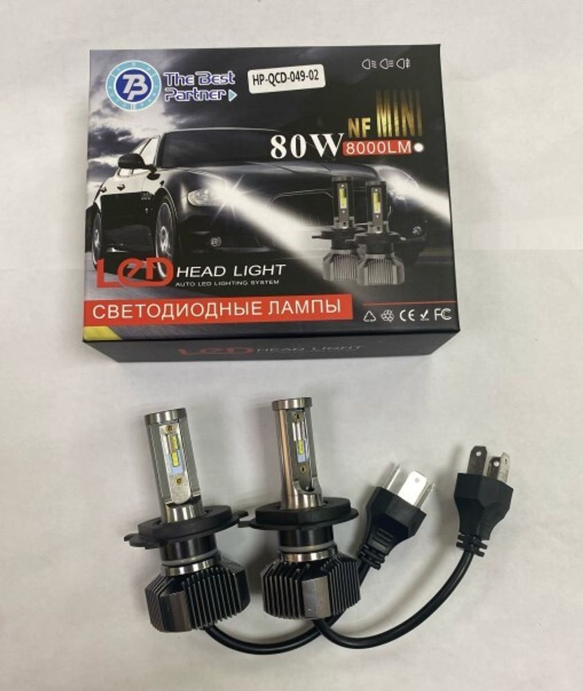 Лампа H4 12-24V LED 80W 8000LM 2 шт (MINI) (TLT)