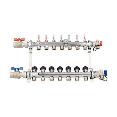 Коллекторная группа для теплого пола РЕХАУ HKV-D - 1" на 7 контура 3/4"EK (нерж. сталь)