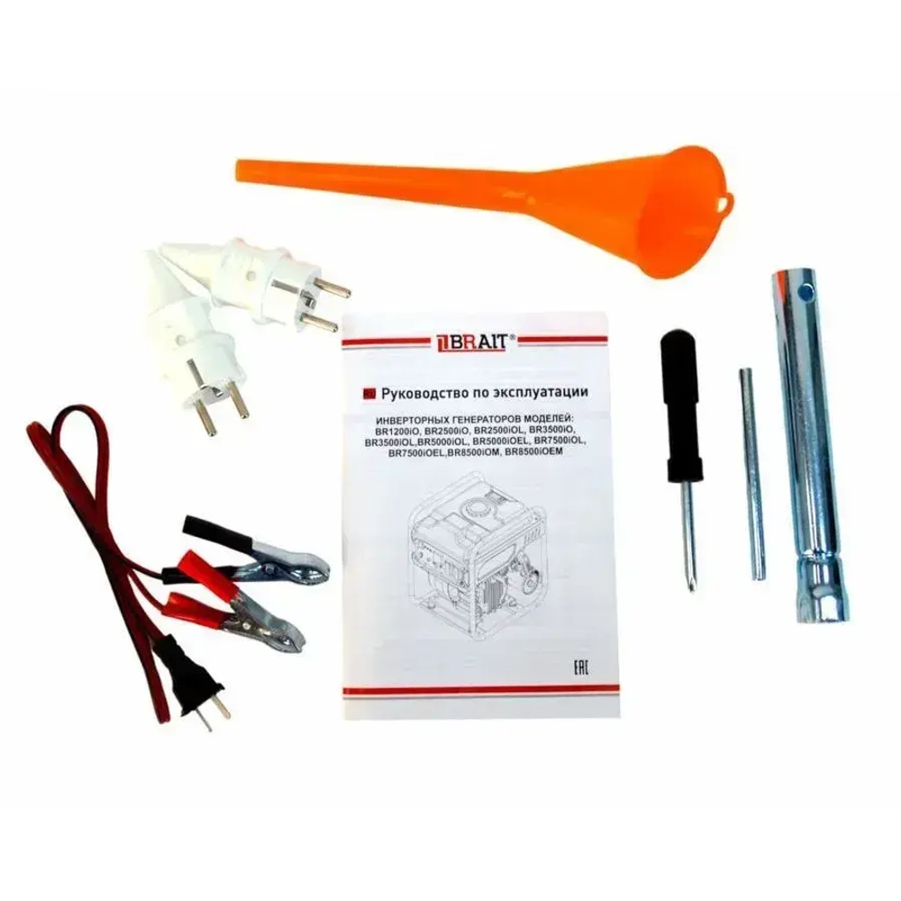 Генератор бензиновый инверторный BRAIT BR2000i сеть 220В, 2000Вт, туристический, бак 5.6л, для дачи охоты рыбалки