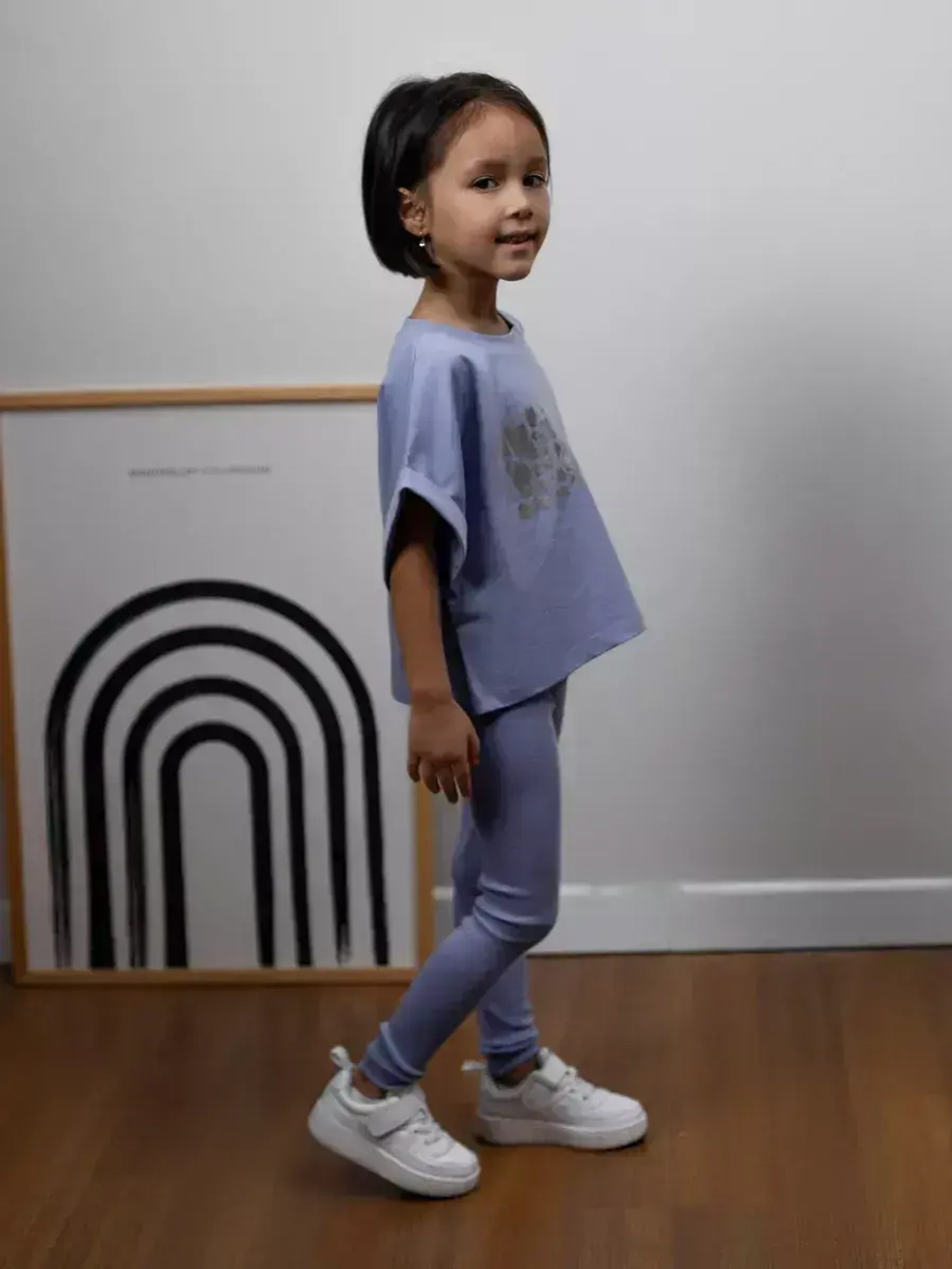 Футболка детская оверсайз укороченная с принтом