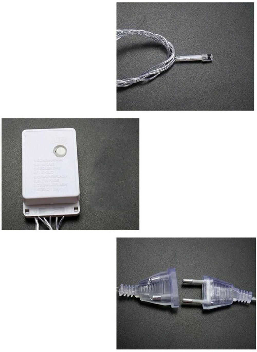 Электрическая светодиодная гирлянда штора, многорежимная, питание 220 в, свечение 4 цвета