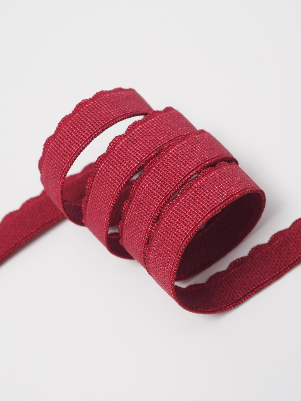 Резинка отделочная бордовая 1934 TPG ажурная ширина 11 мм с учетом фестона