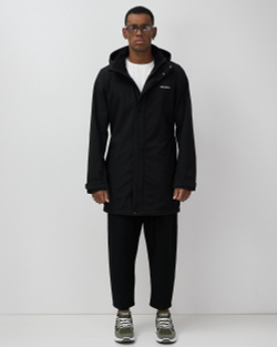 Парка спортивная мужская с капюшоном softshell черного цвета 9565Ch