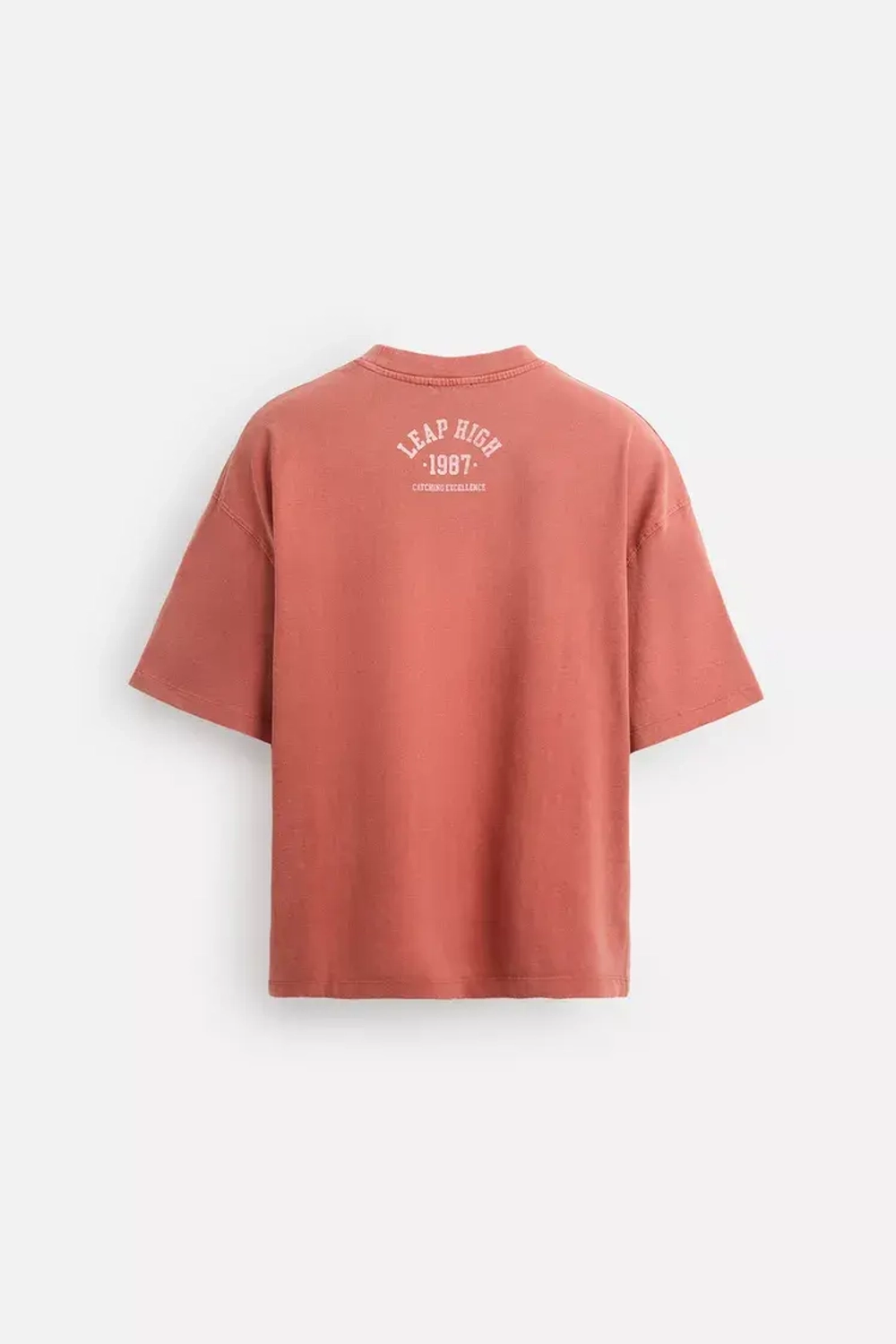 ZARA ФУТБОЛКА С ПРИНТОМ В СТИЛЕ ПРЕППИ, КРАСНЫЙ