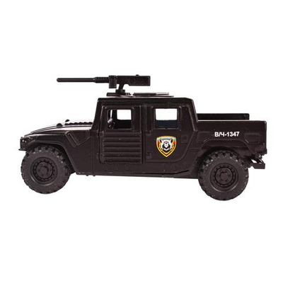Модель ин. мет. "Военный внедорожник пикап" 12см, черн, коробка HUMVEPICKUP-12-BK (Технопарк)
