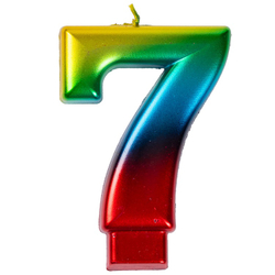 Свечи-цифры Радуга 8 см