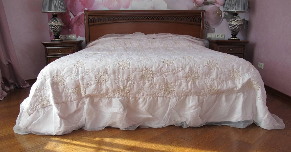 Покрывало 270х270 Arte Pura AP2.984-415 Peonia Old бледно-розовое