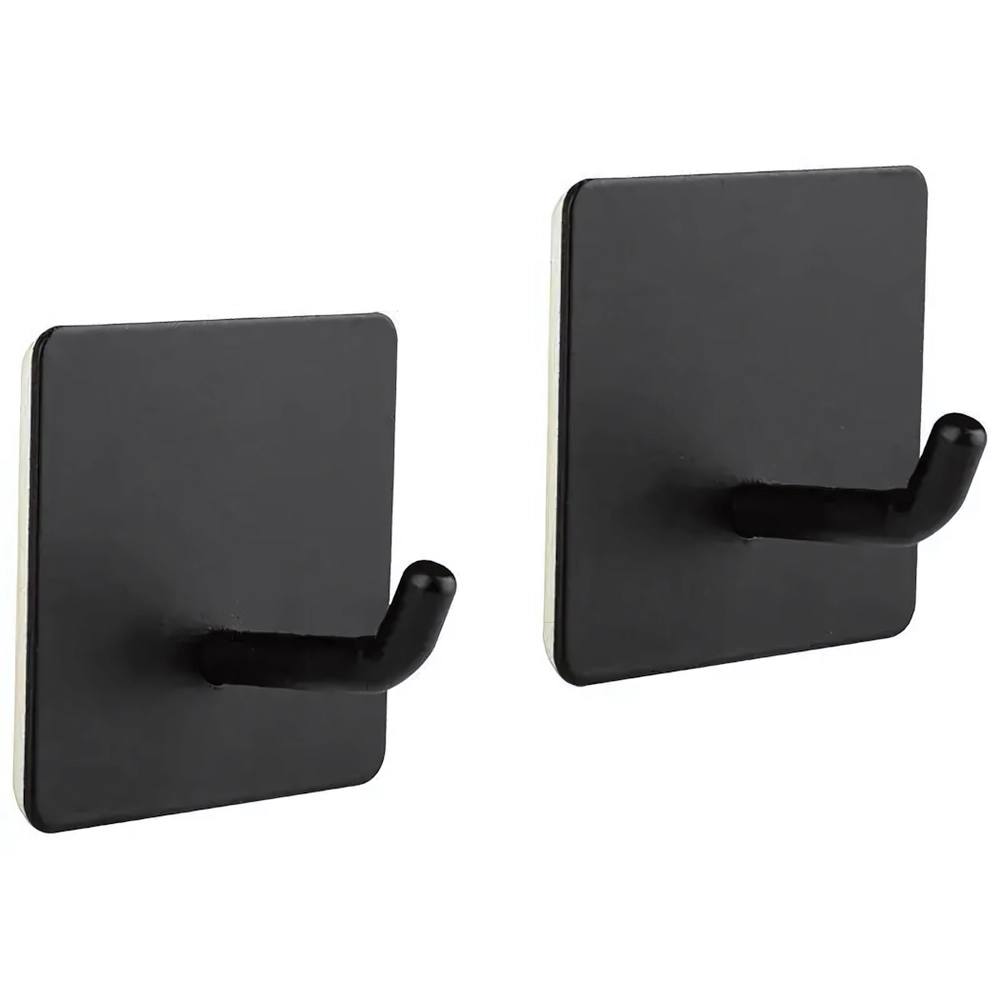 Набор из 2 крючков, Квадрат, Самоклеющиеся, металл