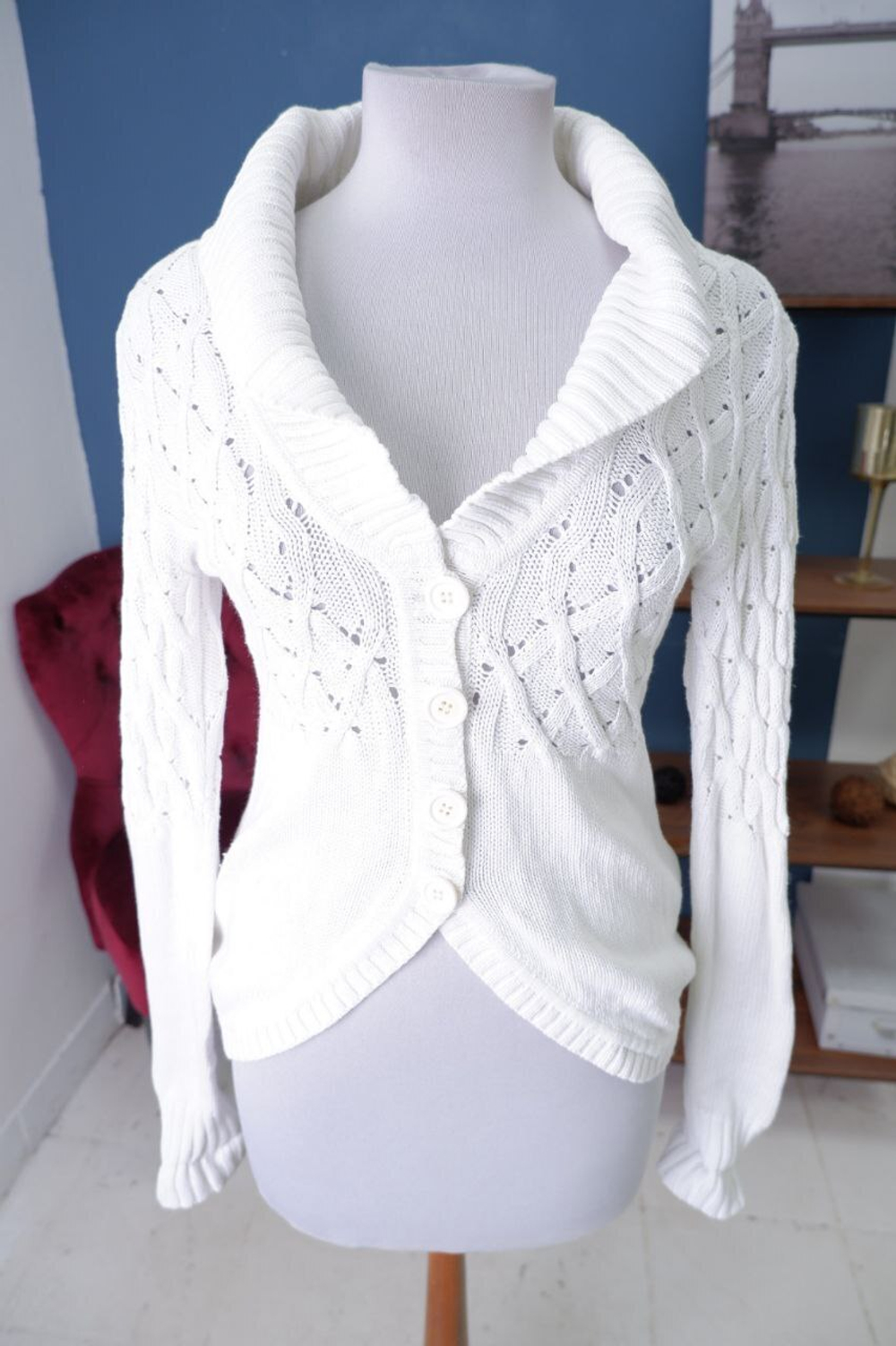 Кардиган Oodji молочный 44 размер