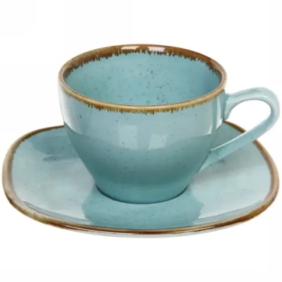 Чайная пара «Tiffany Blue» (кружка 220мл+блюдце)