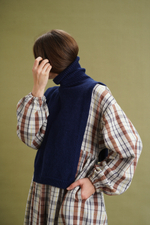 Манишка из кашемира с мериносом синего цвета ПРЕДЗАКАЗ