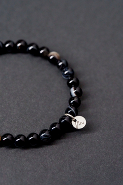 Браслет "Memo about Balance" из агата 6 мм с подвеской