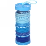 Резинки для волос детские в тубе 18шт «ЗАБАВА», спиральки, цвет голубой, d-4см (наклейка Кокетка)