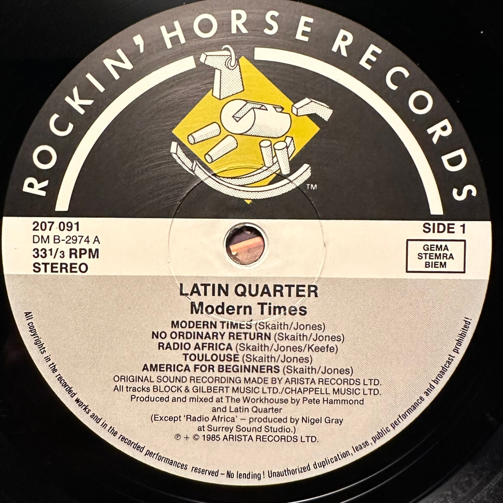 Latin Quarter - Modern Times (Европа 1985г.)
